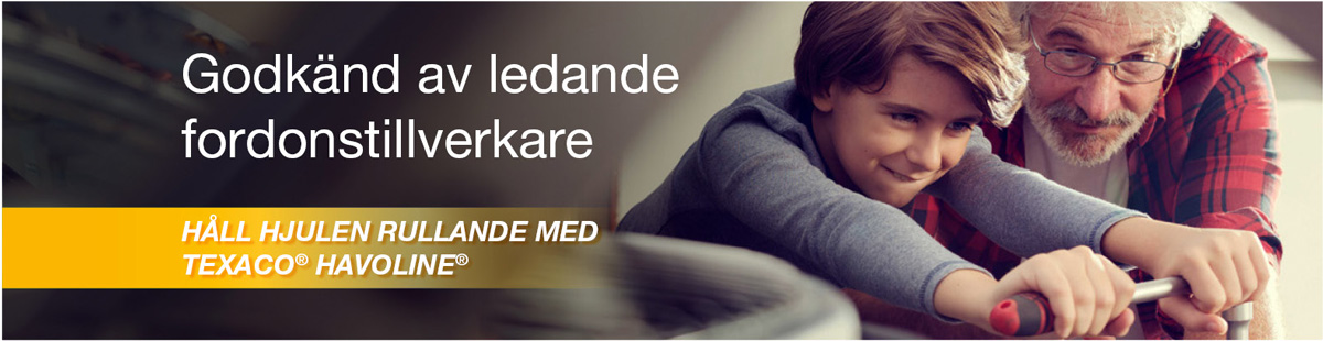 Godkänd av ledande fordonstillverkare  Håll hjulen rullande med Texaco Havoline